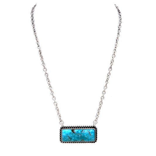 Rectangle Turquoise Stone Necklace