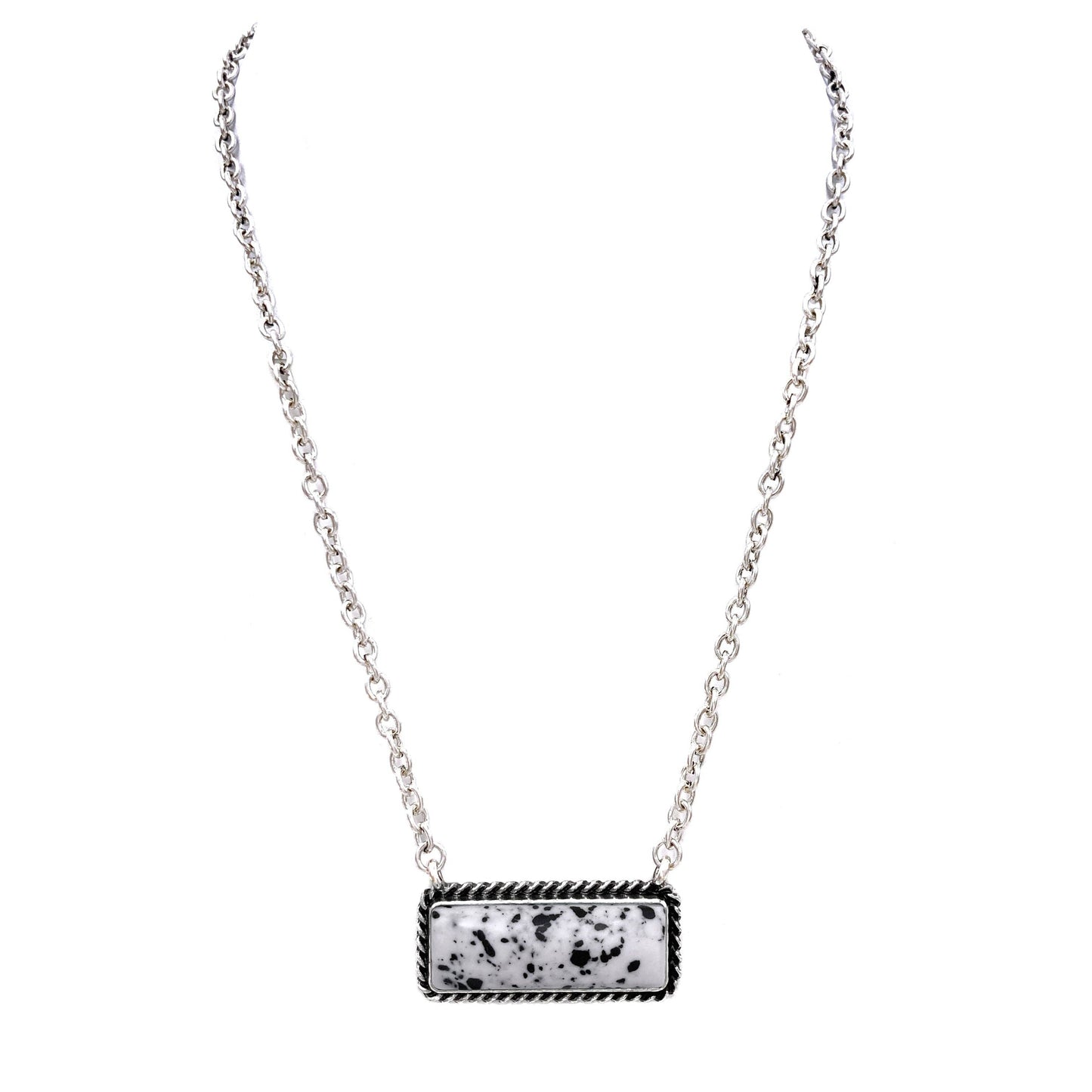 Rectangle Turquoise Stone Necklace