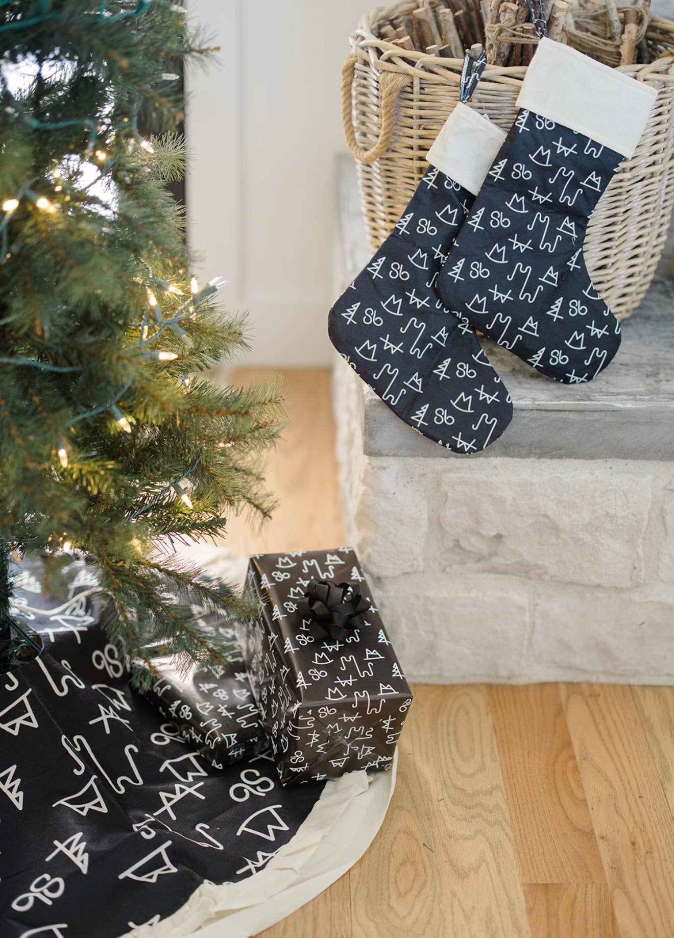 Black Brand Christmas Stocking