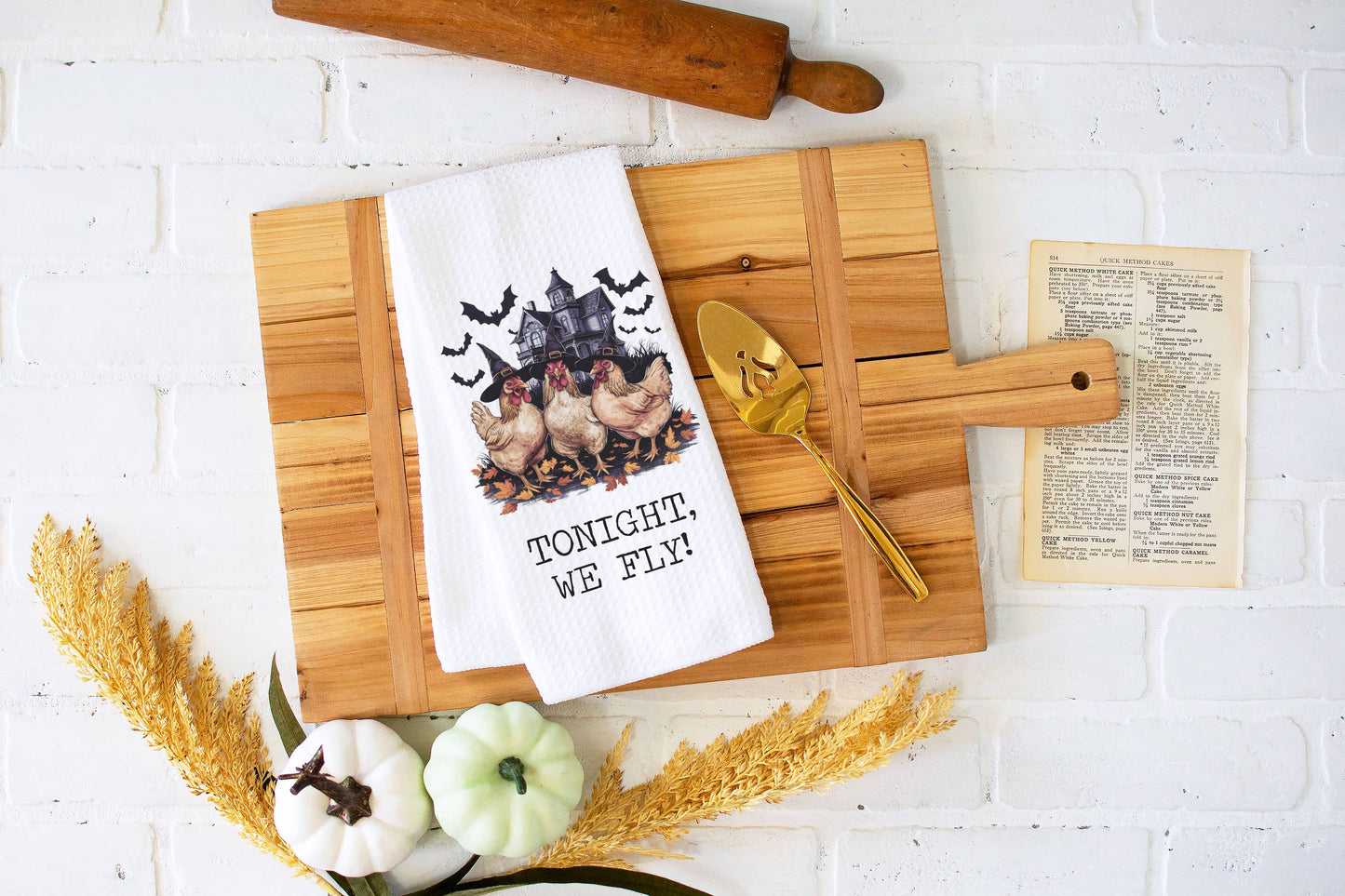 Halloween Farm Chicken Kitchen Towel