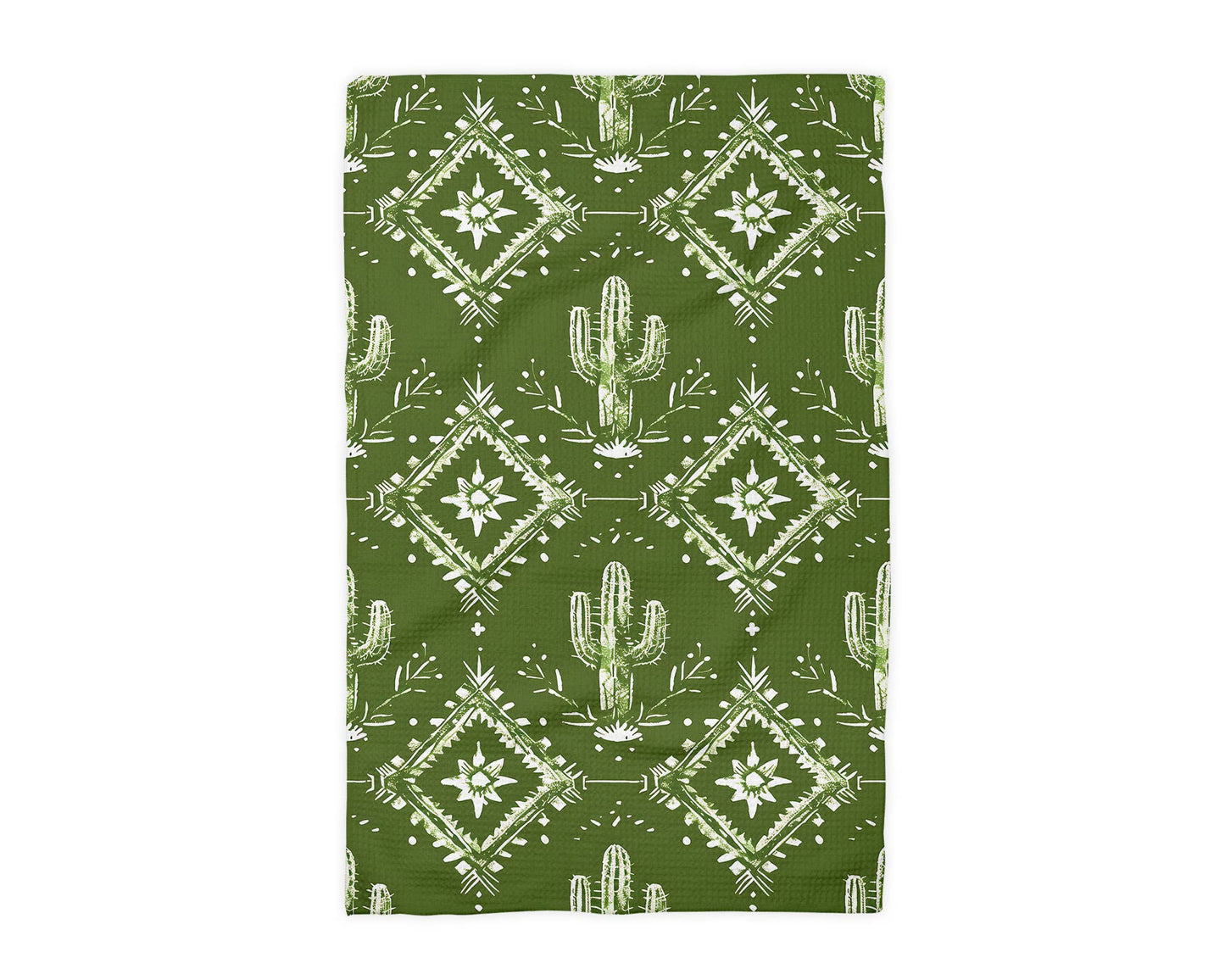 Retro Cactus Western Cowboy Cowgirl Kitchen Towel Waffle